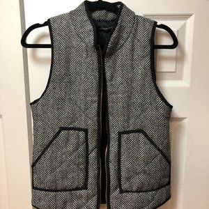 Quilted Herringbone Puffer Vest with Zipper